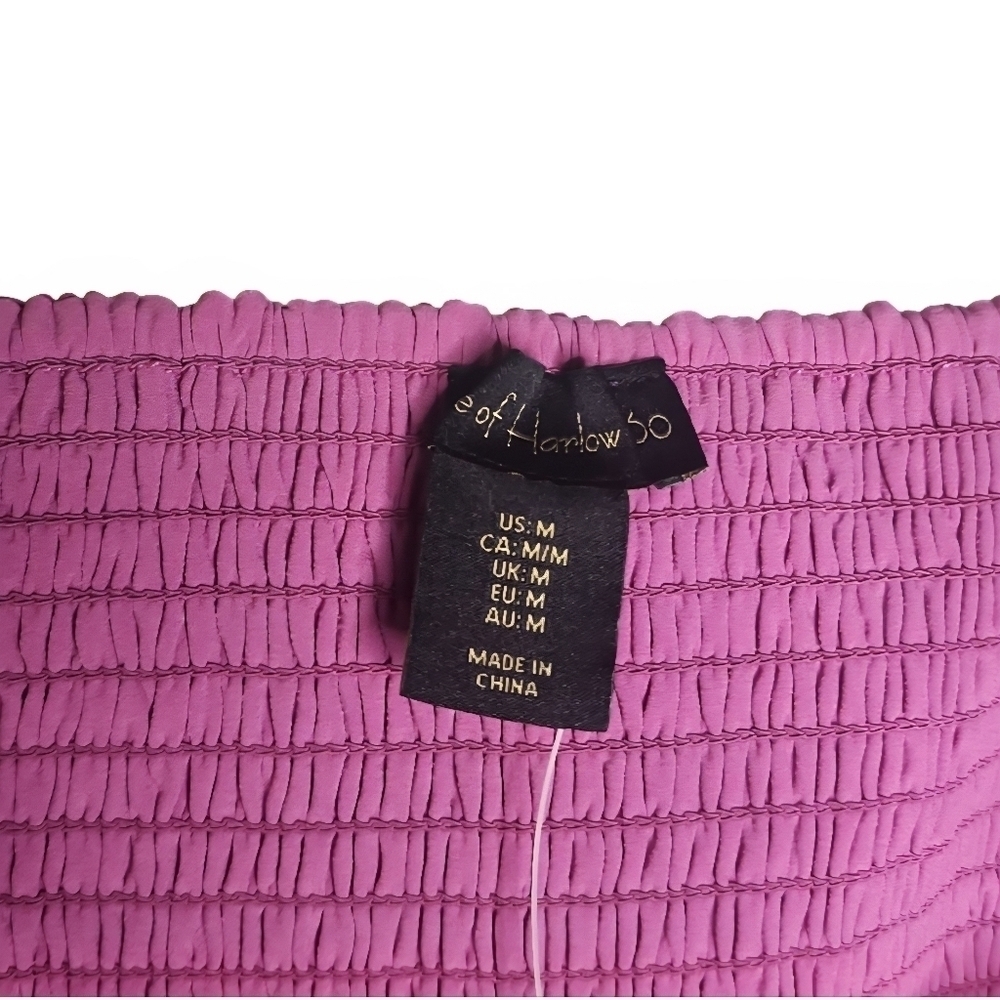 New House Of Harlow 1960 Satin Esq Crop Top Cosmic Purple Wisteria Violet Jewel - Picture 7 of 7